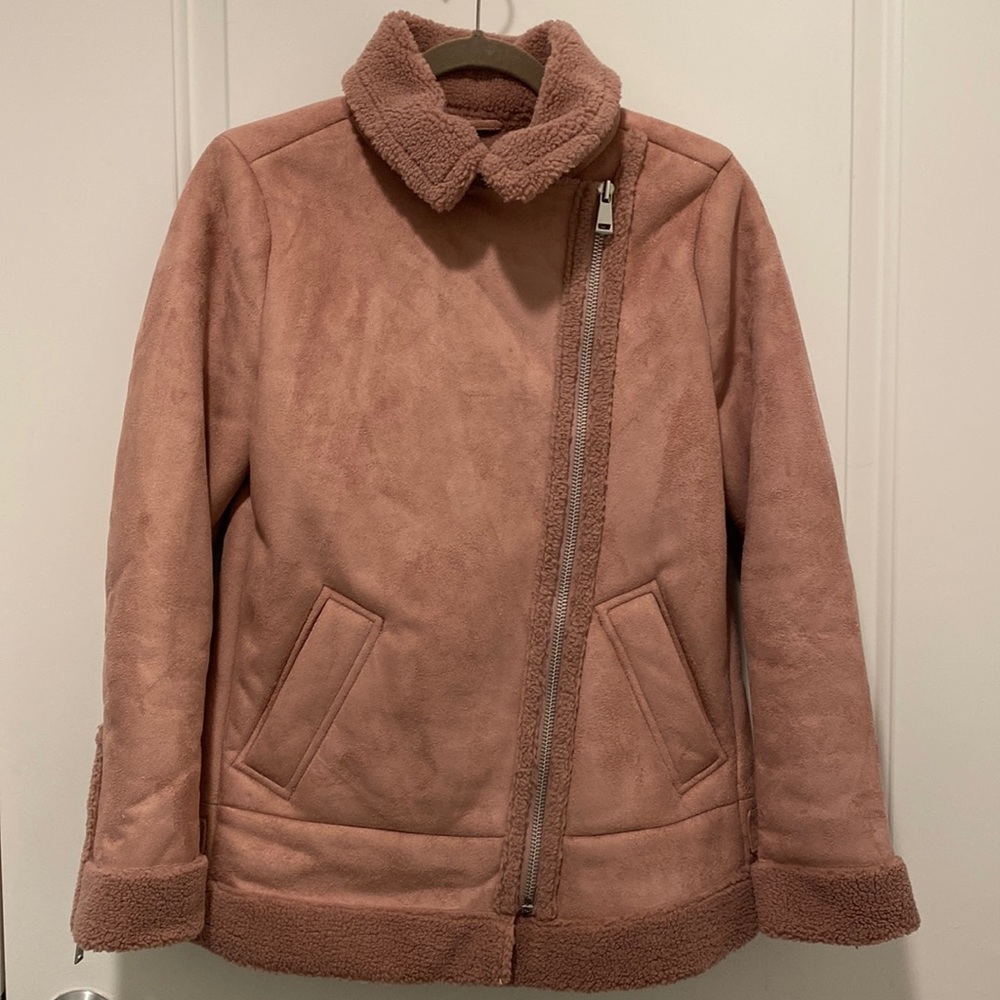 Ann Taylor LOFT Faux Suede Aviator Jacket